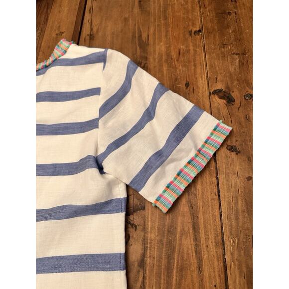 Vilagallo Linen Madison Maxi Dress Size 38 Striped Resort Coastal Vacation - Picture 16 of 16